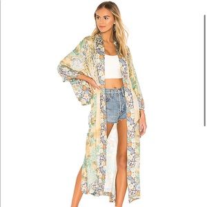 RESERVED Spell Willow Maxi Kimono Robe in Meadow